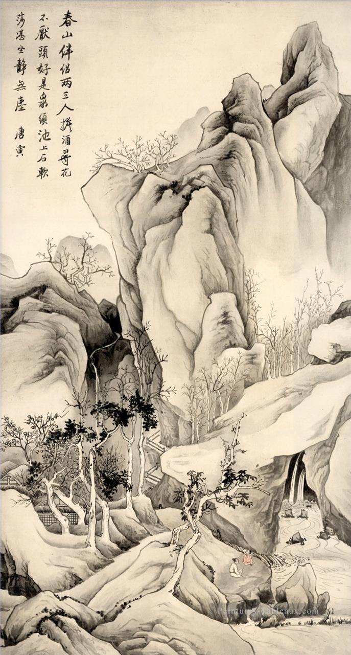 dans l’encre de Chine vieille montagne Peintures à l'huile